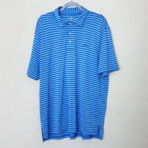 Southern Tide Men’s Polyester Golf Polo | Size XL | blue striped